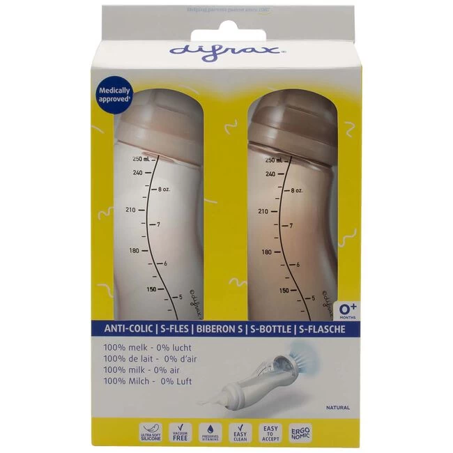 Difrax 2-pack S-fles Natural 250ml 4 Difrax 2-pack S-fles Natural 250ml - Afbeelding 2