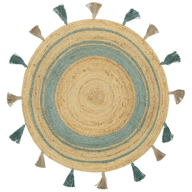 Prenatal Vloerkleed Rond Jute Naturel/groen 3 Prenatal Vloerkleed Rond Jute Naturel/groen