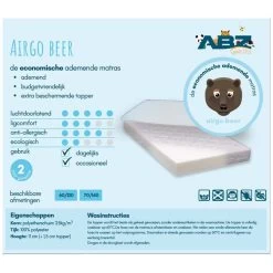 ABZ Airgo Beer Ledikant Matras Met Topper 70x140cm -Babywinkel Voordeel 141932 1419320011 2
