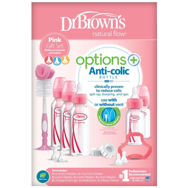 Dr. Brown's Options+ Anti-colic Giftset Standaardfles 4 Dr. Brown's Options+ Anti-colic Giftset Standaardfles - Afbeelding 2