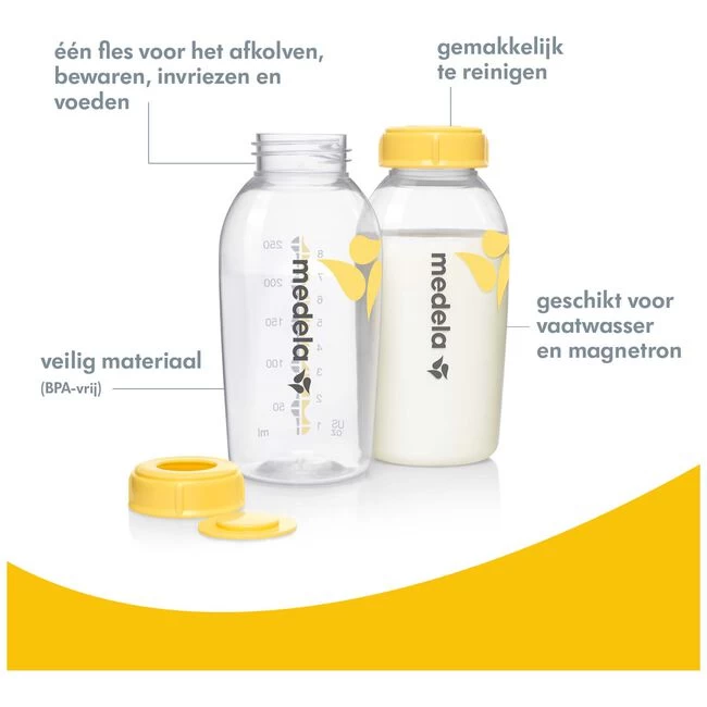 Medela Moedermelkflesjes 250ml 2 Stuks 4 Medela Moedermelkflesjes 250ml 2 Stuks - Afbeelding 2